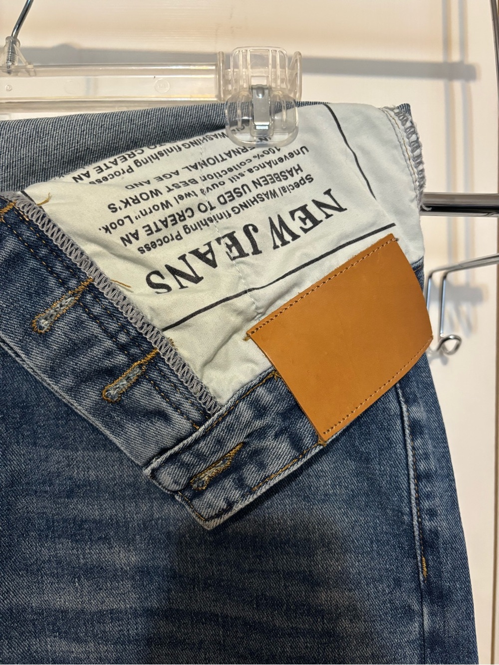 Micas High-Rise Wide Leg Fold-over Jeans in Medium Blue - Picture 5 of 7
